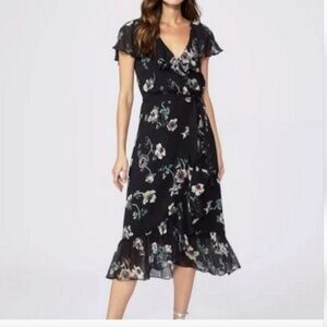 PAIGE Palisades capsleeve silk dress Size Medium